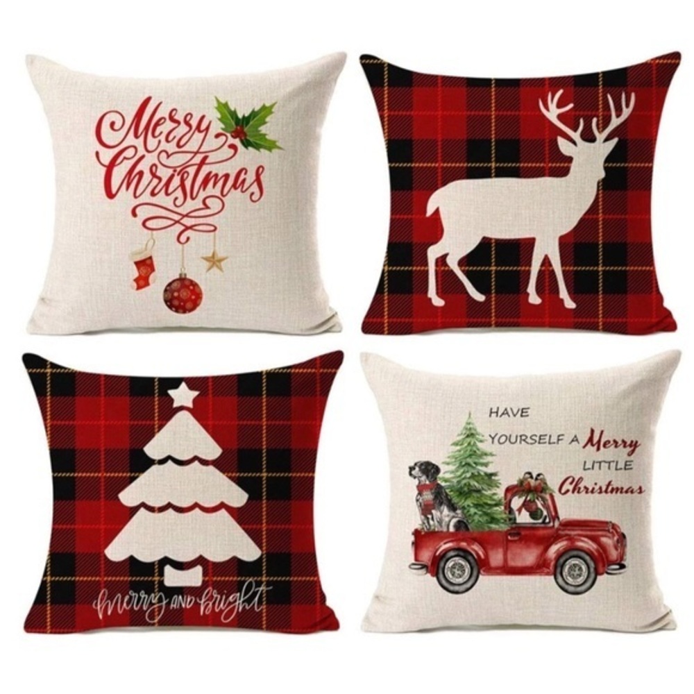 Merry Christmas Holiday Ornament Cover Case Farmhouse Elegant Decor